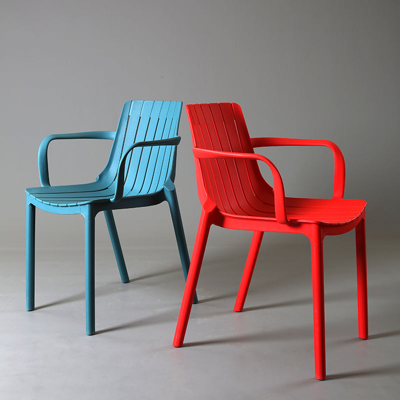 Chaise de salle à manger en plastique moderne sans bras, chaise latérale de salle à manger à dossier ouvert pour la cuisine