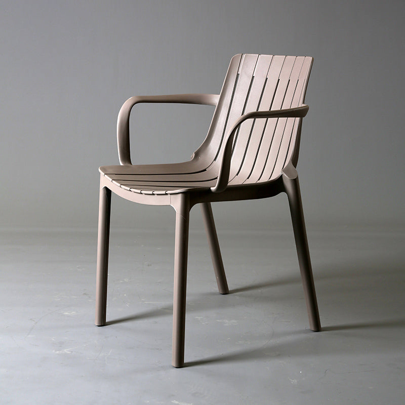 Chaise de salle à manger en plastique moderne sans bras, chaise latérale de salle à manger à dossier ouvert pour la cuisine
