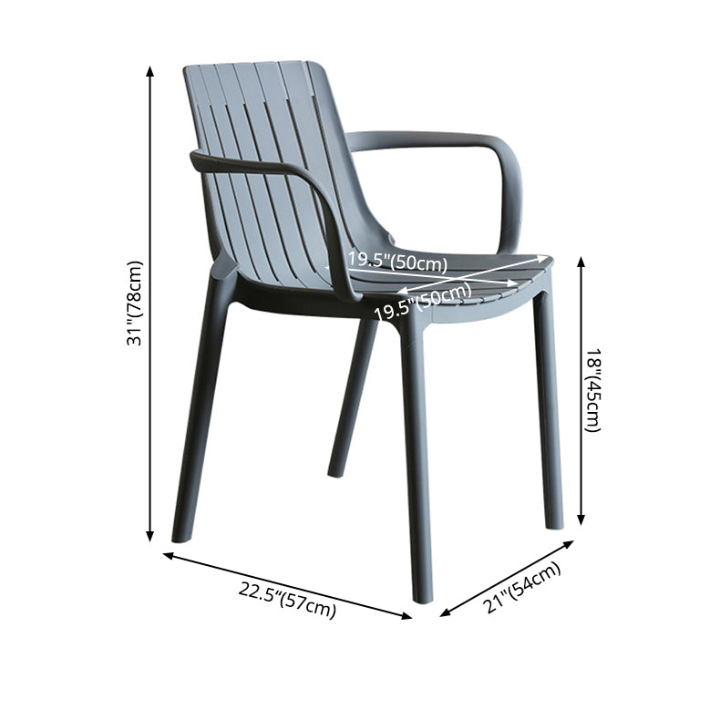 Chaise de salle à manger en plastique moderne sans bras, chaise latérale de salle à manger à dossier ouvert pour la cuisine