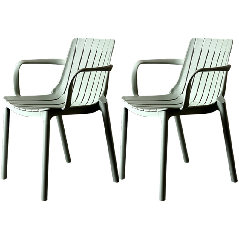 Chaise de salle à manger en plastique moderne sans bras, chaise latérale de salle à manger à dossier ouvert pour la cuisine