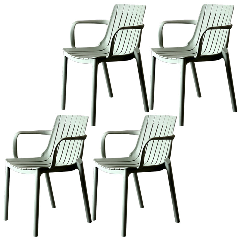 Chaise de salle à manger en plastique moderne sans bras, chaise latérale de salle à manger à dossier ouvert pour la cuisine