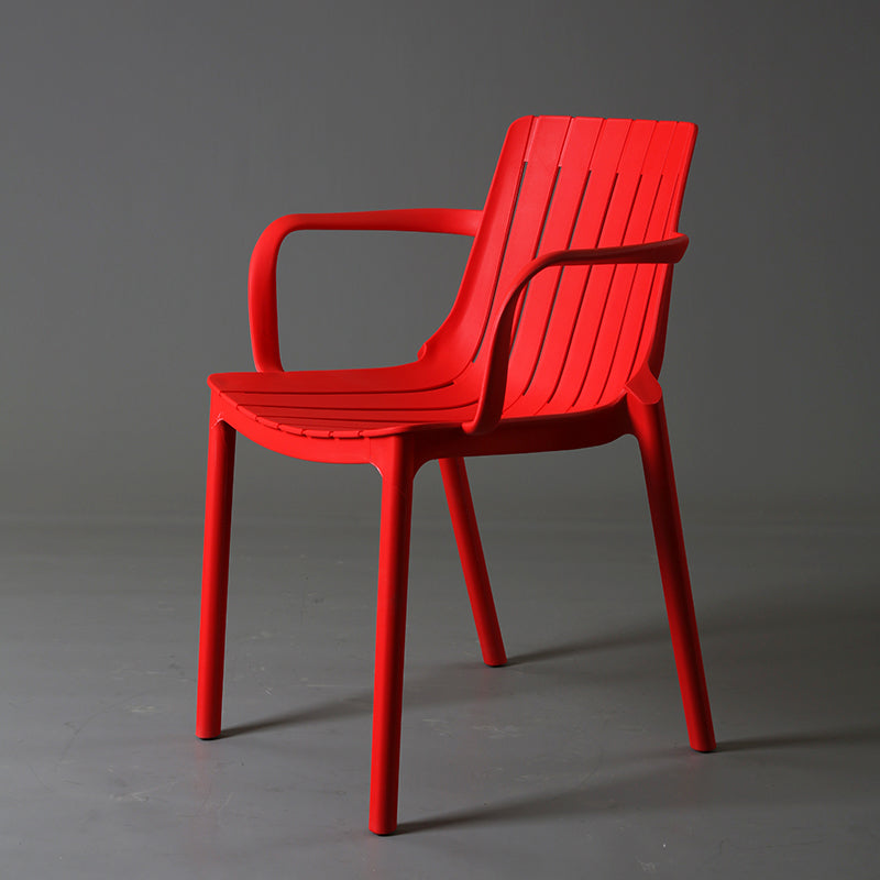 Chaise de salle à manger en plastique moderne sans bras, chaise latérale de salle à manger à dossier ouvert pour la cuisine