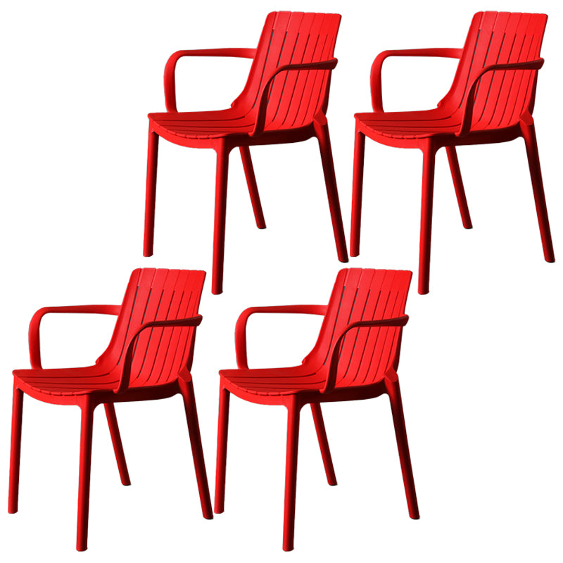 Chaise de salle à manger en plastique moderne sans bras, chaise latérale de salle à manger à dossier ouvert pour la cuisine
