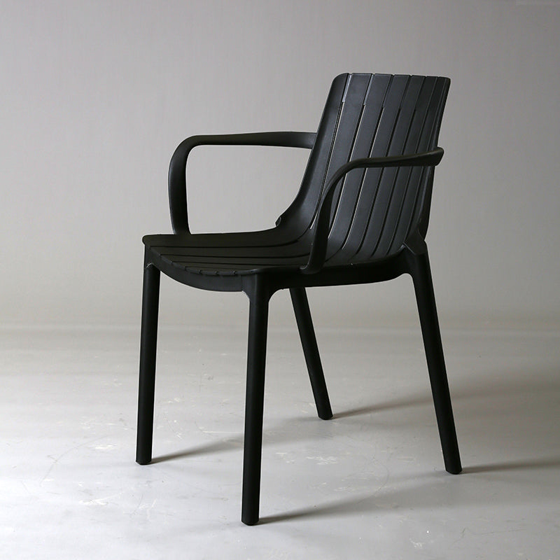 Chaise de salle à manger en plastique moderne sans bras, chaise latérale de salle à manger à dossier ouvert pour la cuisine