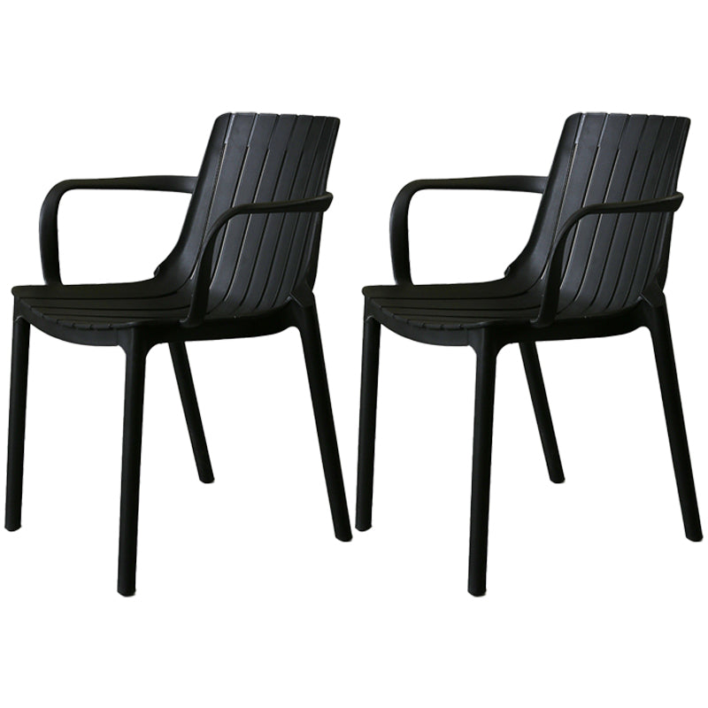 Chaise de salle à manger en plastique moderne sans bras, chaise latérale de salle à manger à dossier ouvert pour la cuisine