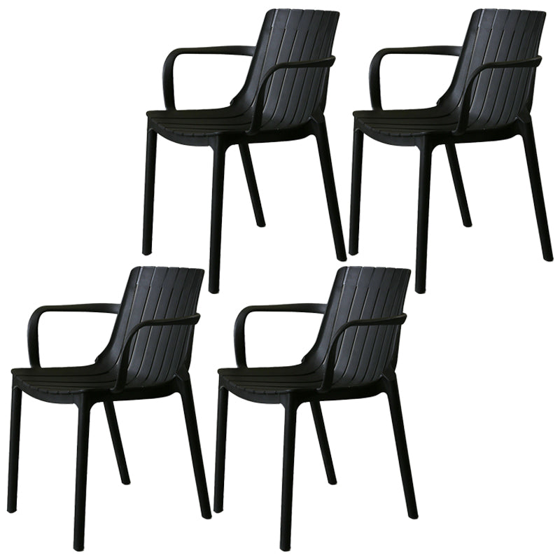 Chaise de salle à manger en plastique moderne sans bras, chaise latérale de salle à manger à dossier ouvert pour la cuisine