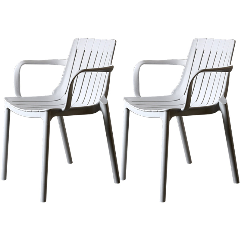 Chaise de salle à manger en plastique moderne sans bras, chaise latérale de salle à manger à dossier ouvert pour la cuisine