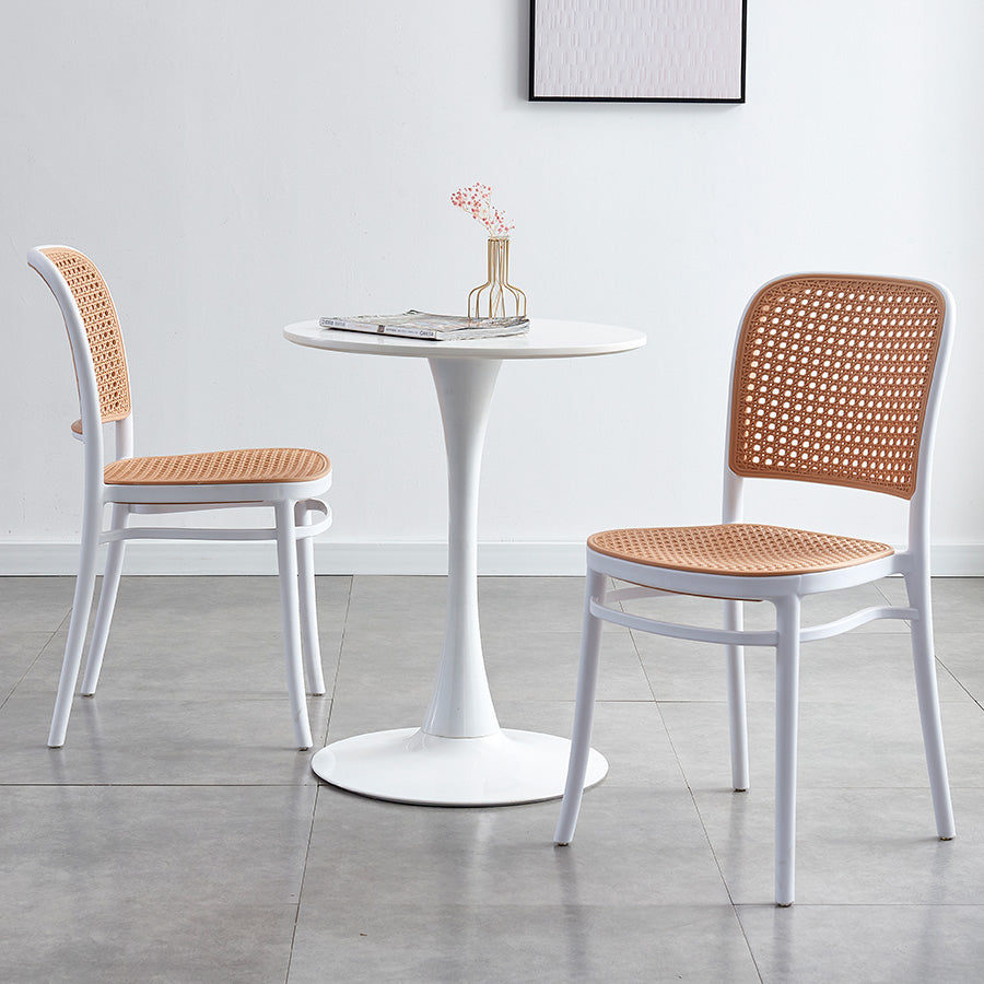 Tropical Style Wicker Dining Chairs Open Back Dining Side Chair for Kitchen
