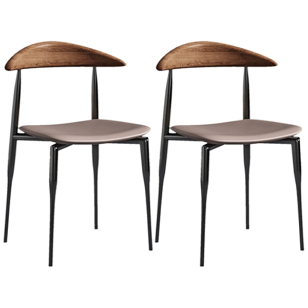 Chaise de salle à manger carrée en métal contemporain ouvert