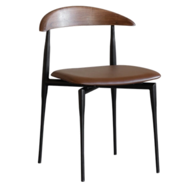 Chaise de salle à manger carrée en métal contemporain ouvert