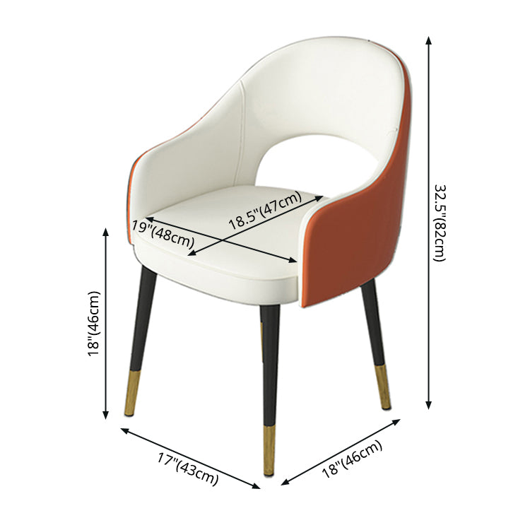 Contemporary Leather Dining Room Chairs Open Back Dining Side Chair for Home Use