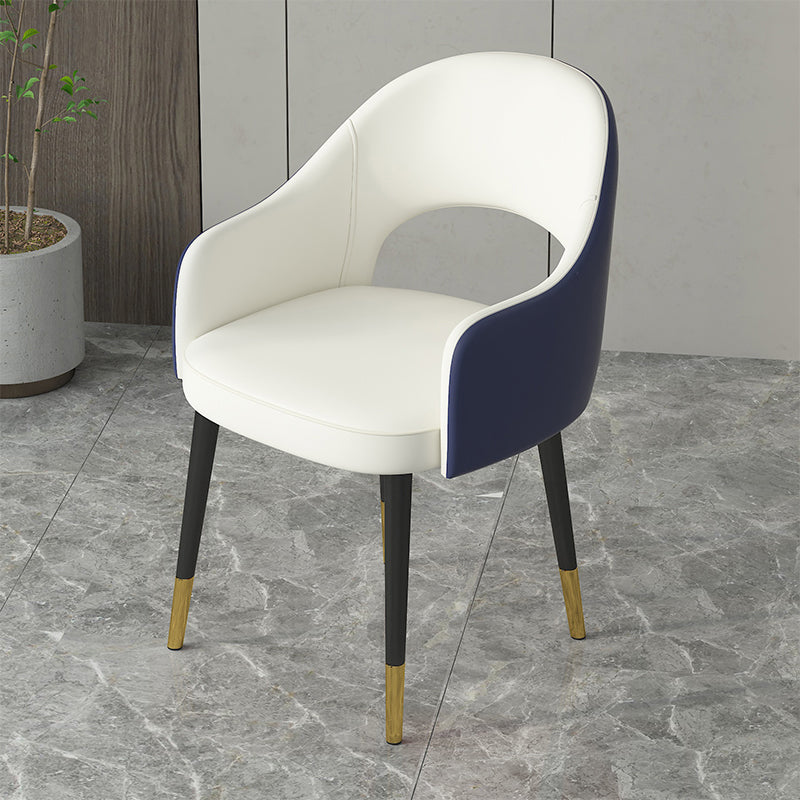 Contemporary Leather Dining Room Chairs Open Back Dining Side Chair for Home Use