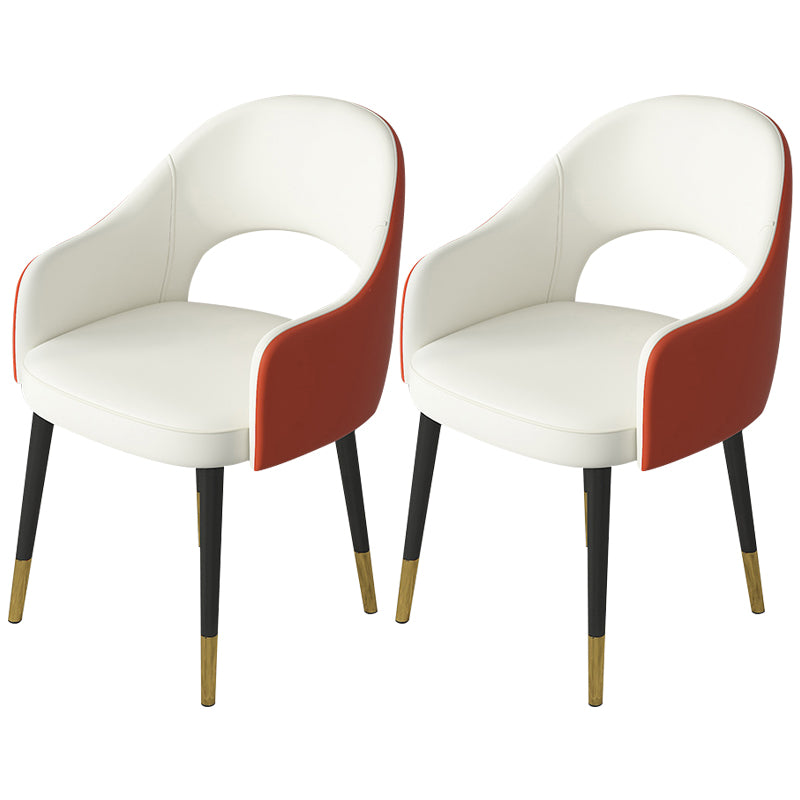 Contemporary Leather Dining Room Chairs Open Back Dining Side Chair for Home Use