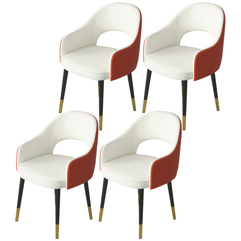 Contemporary Leather Dining Room Chairs Open Back Dining Side Chair for Home Use