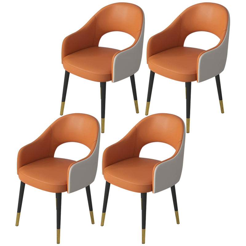 Contemporary Leather Dining Room Chairs Open Back Dining Side Chair for Home Use