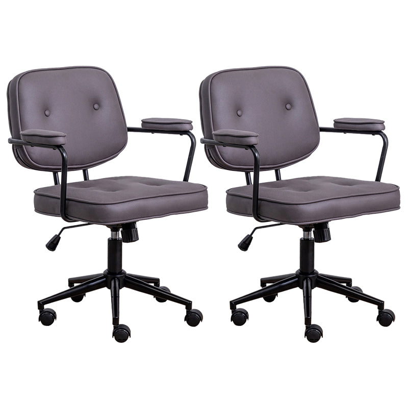 Minimalist Style Swivel Leather Dining Chair Open Back Dining Side Chair