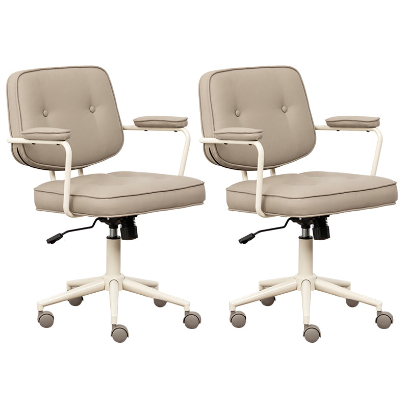 Minimalist Style Swivel Leather Dining Chair Open Back Dining Side Chair