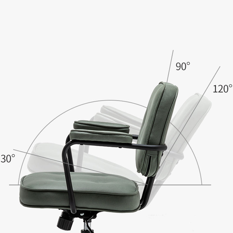 Minimalist Style Swivel Leather Dining Chair Open Back Dining Side Chair