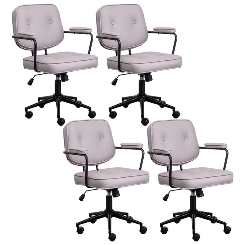 Minimalist Style Swivel Leather Dining Chair Open Back Dining Side Chair