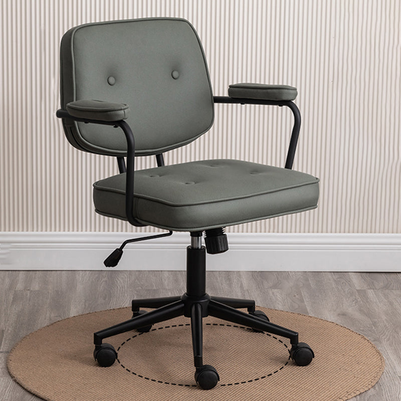 Minimalist Style Swivel Leather Dining Chair Open Back Dining Side Chair