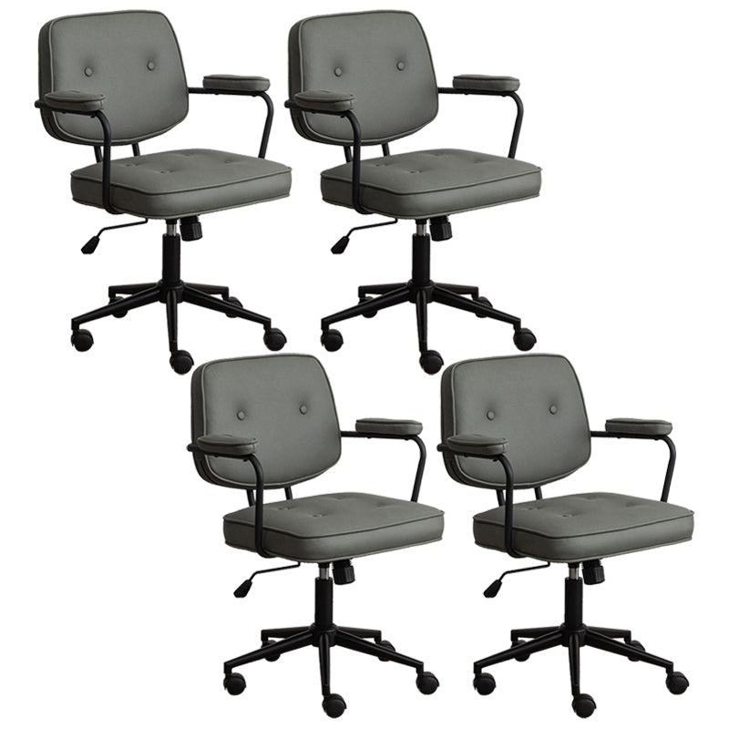 Minimalist Style Swivel Leather Dining Chair Open Back Dining Side Chair