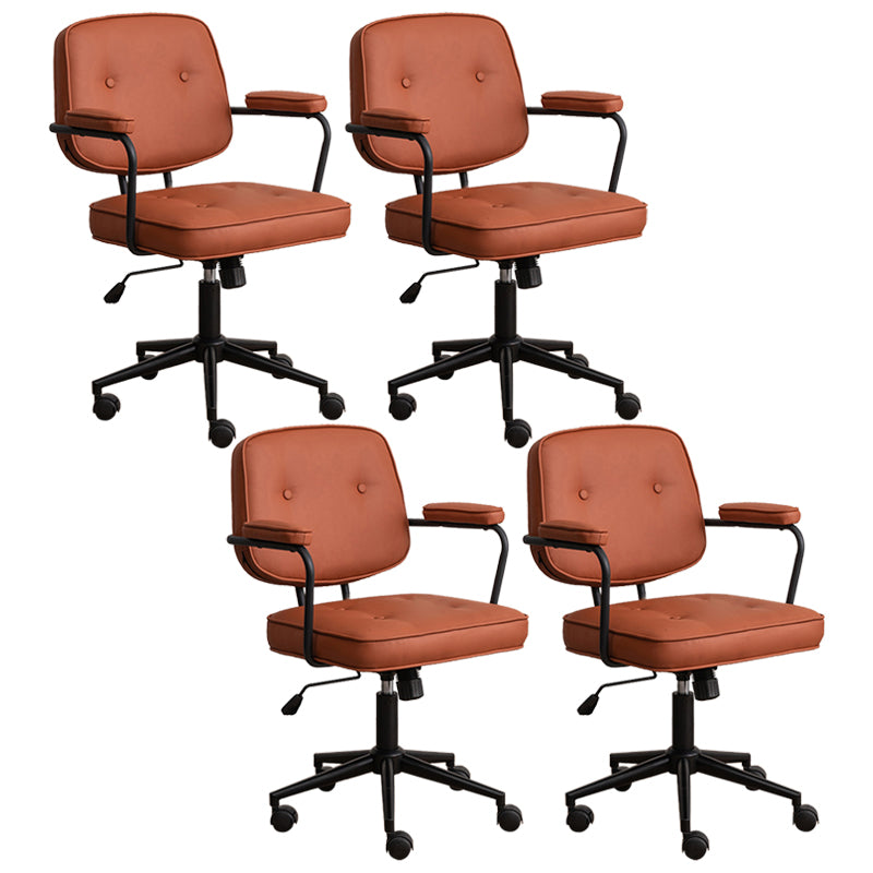 Minimalist Style Swivel Leather Dining Chair Open Back Dining Side Chair