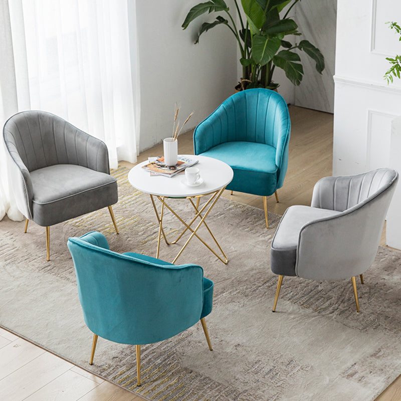 Contemporary Style Upholstered Arm Dining Chair Solid Back Side Chair for Home
