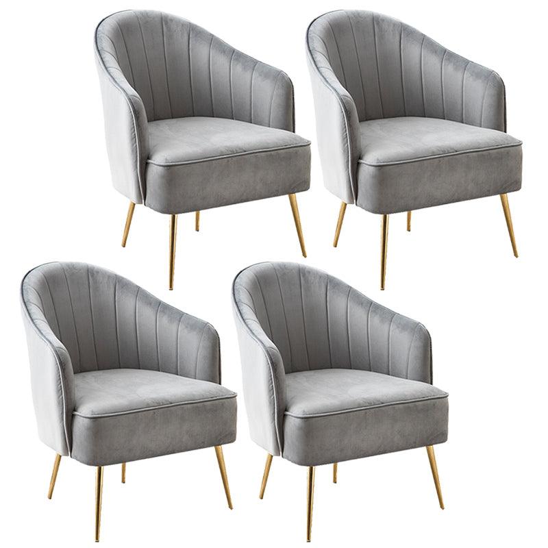 Contemporary Style Upholstered Arm Dining Chair Solid Back Side Chair for Home