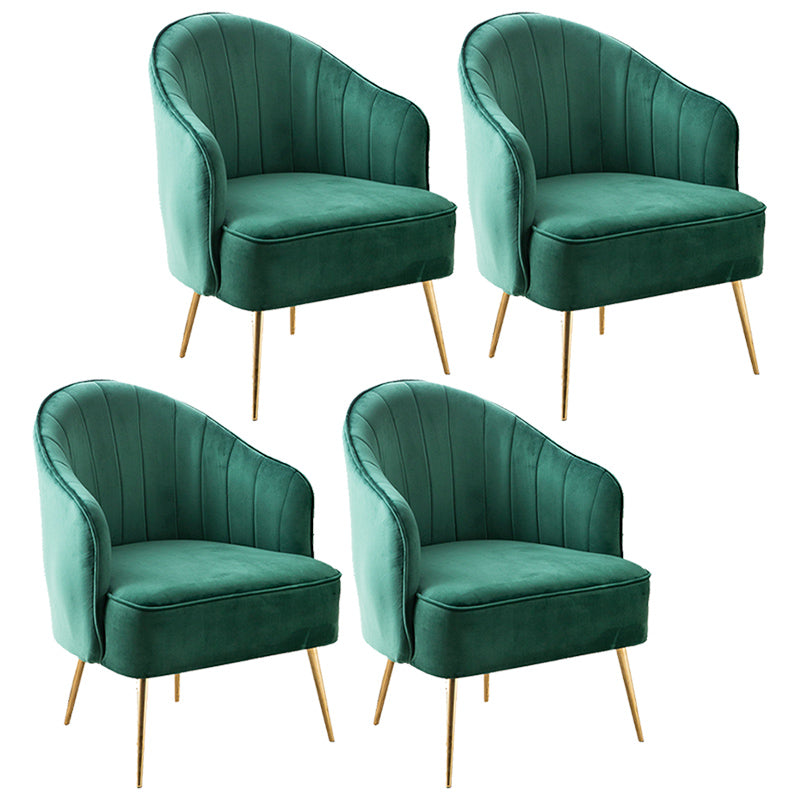 Contemporary Style Upholstered Arm Dining Chair Solid Back Side Chair for Home