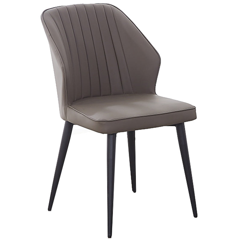 Modern Style Dining Side Chair with Metal Legs Armless Chair for Kitchen