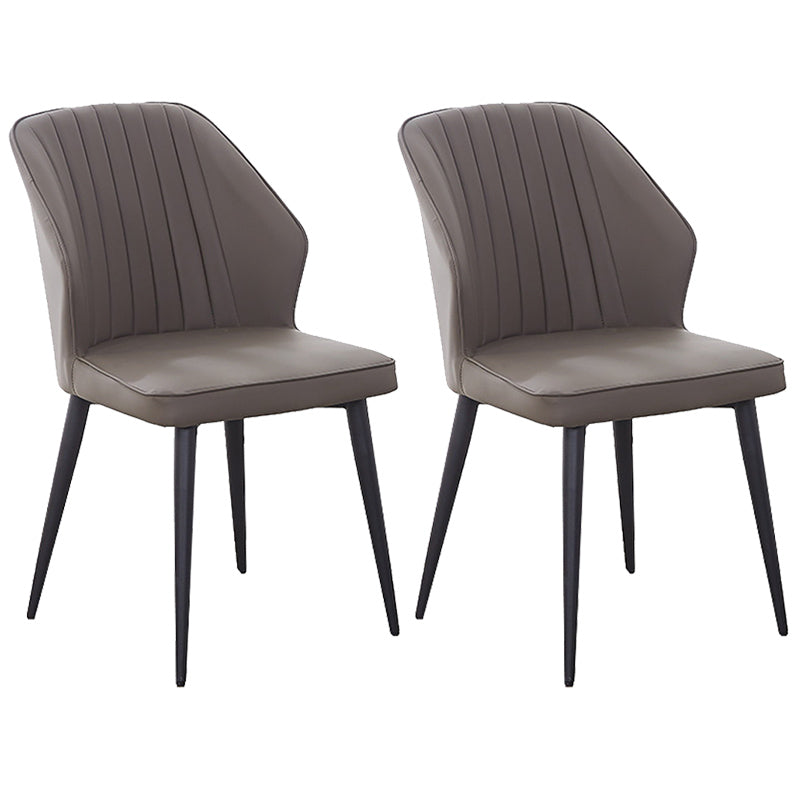 Modern Style Dining Side Chair with Metal Legs Armless Chair for Kitchen