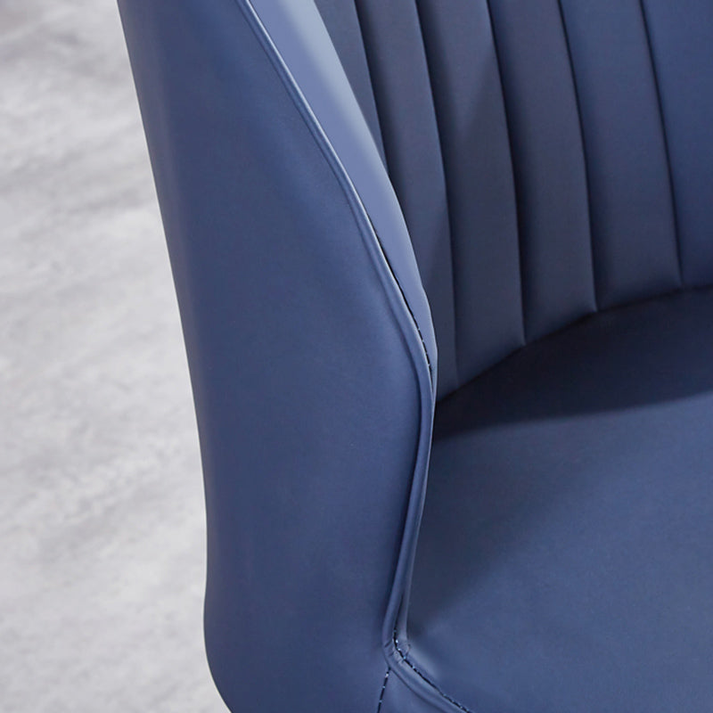 Modern Style Dining Side Chair with Metal Legs Armless Chair for Kitchen