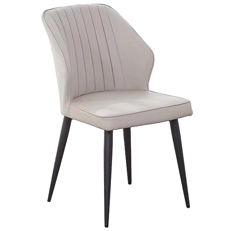 Modern Style Dining Side Chair with Metal Legs Armless Chair for Kitchen