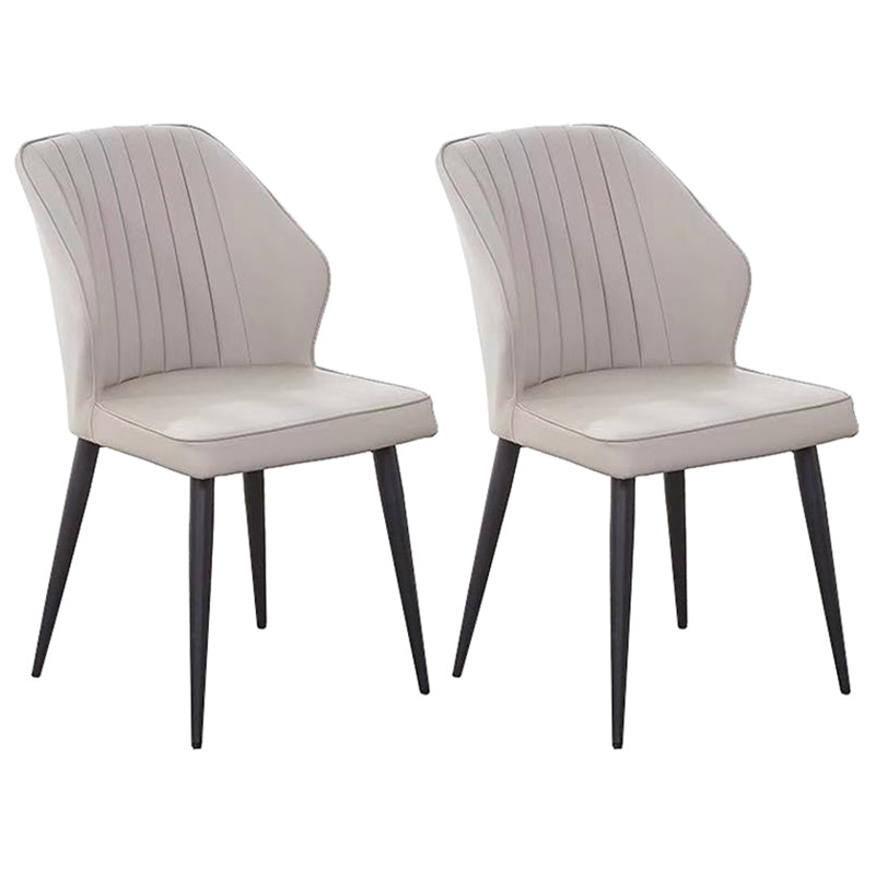 Modern Style Dining Side Chair with Metal Legs Armless Chair for Kitchen