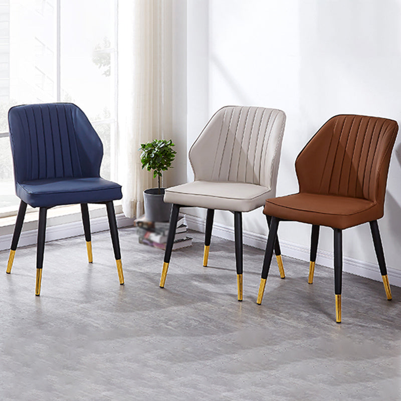 Chaise d'appoint de salle à manger de style moderne, avec pieds en métal, sans accoudoirs, pour cuisine