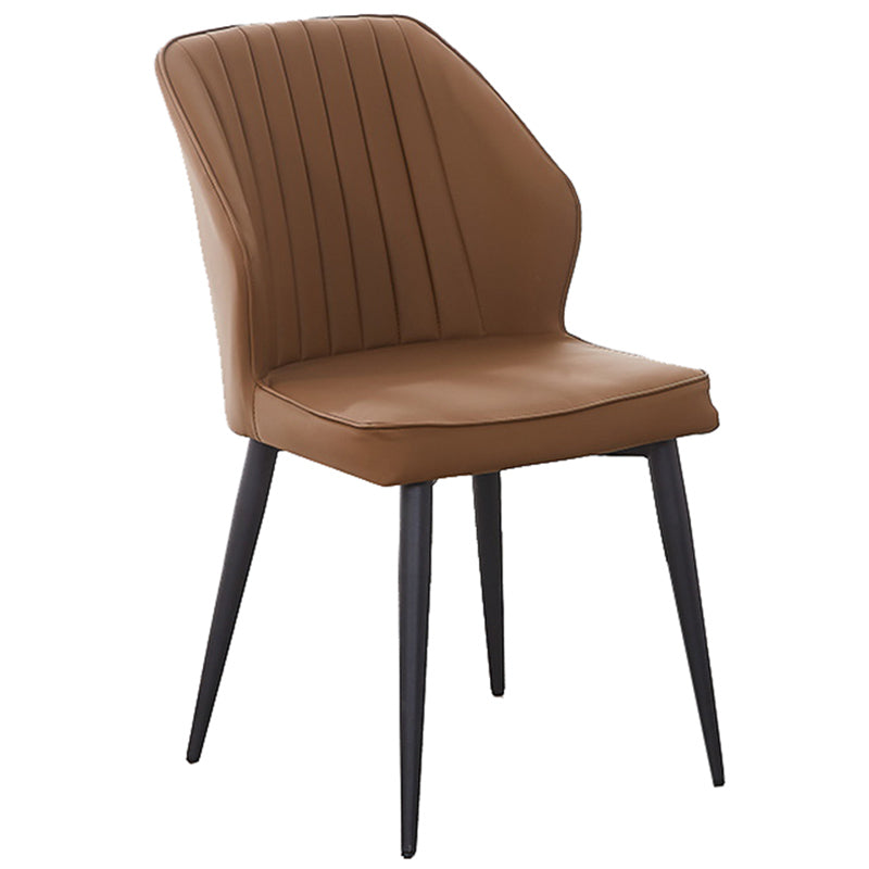 Modern Style Dining Side Chair with Metal Legs Armless Chair for Kitchen
