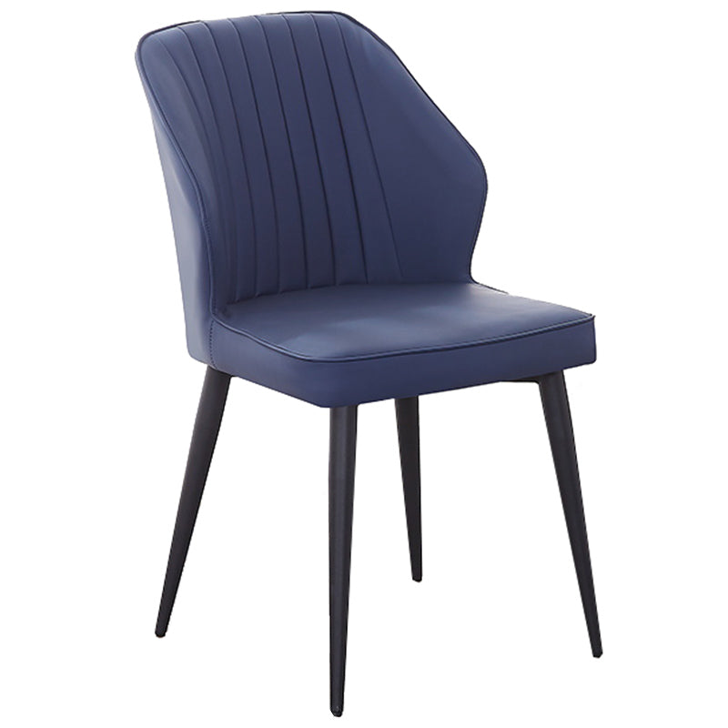 Modern Style Dining Side Chair with Metal Legs Armless Chair for Kitchen