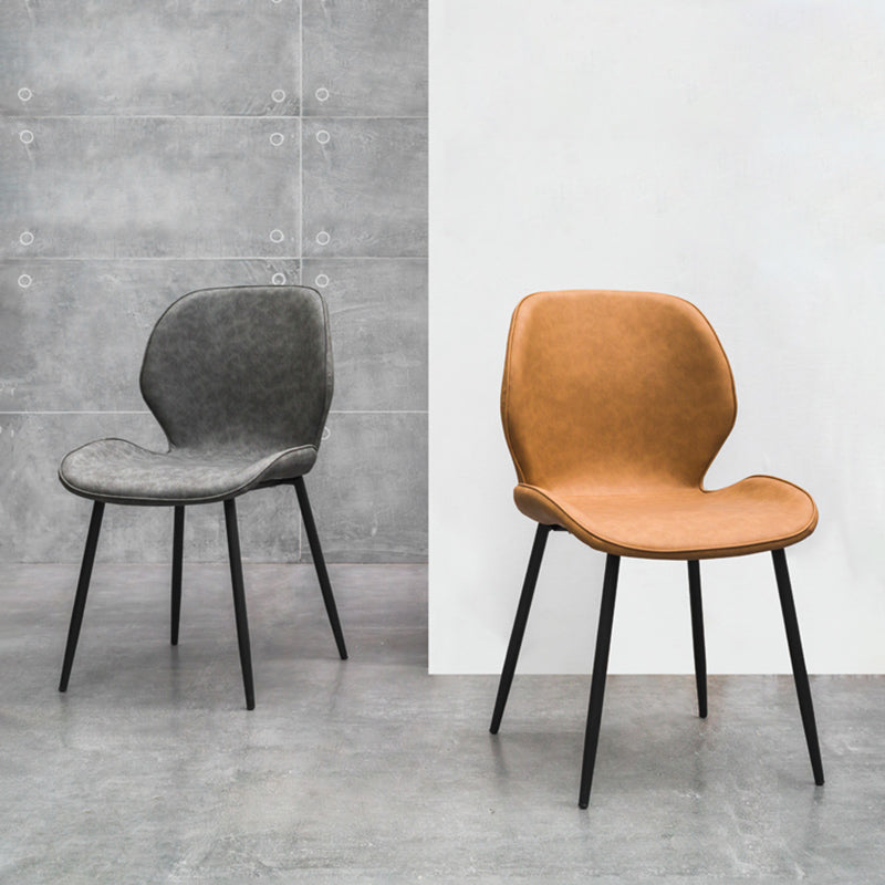 PU Leather Scandinavian Restaurant Side Chair Parsons Matte Finish Dining Chair