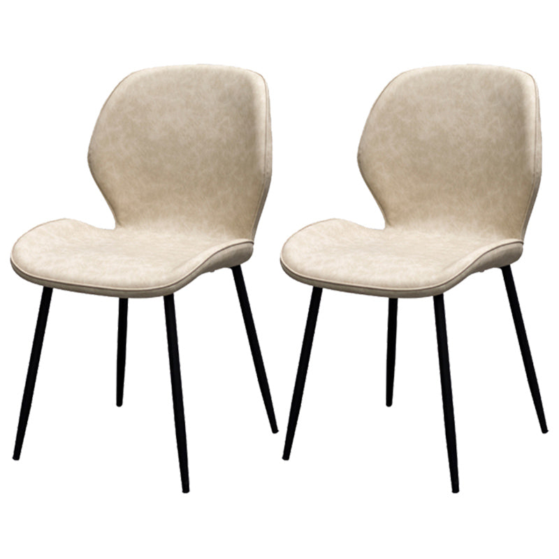 PU Leather Scandinavian Restaurant Side Chair Parsons Matte Finish Dining Chair