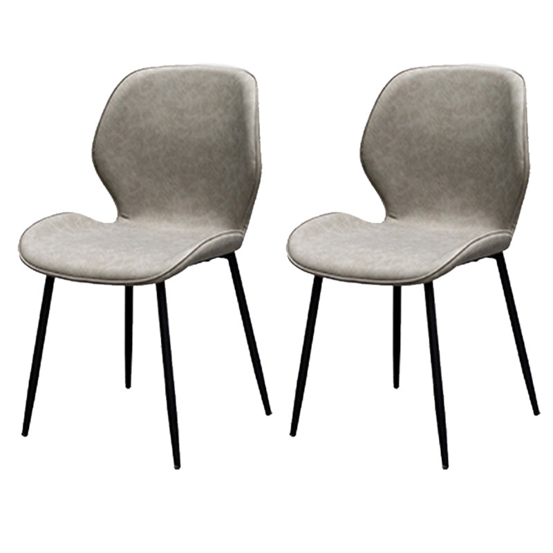 PU Leather Scandinavian Restaurant Side Chair Parsons Matte Finish Dining Chair