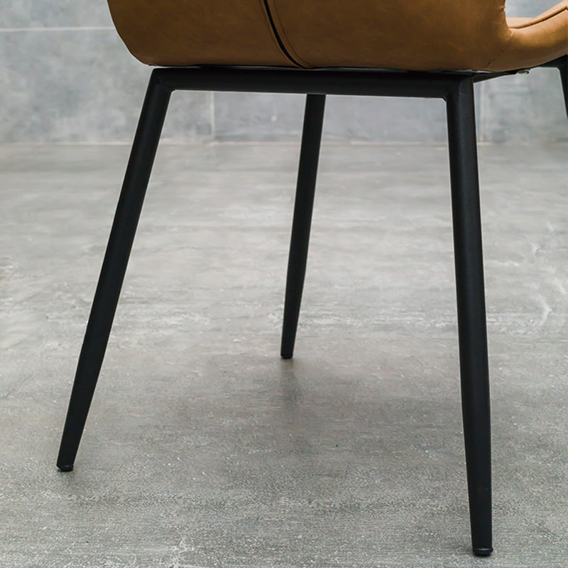 PU Leather Scandinavian Restaurant Side Chair Parsons Matte Finish Dining Chair