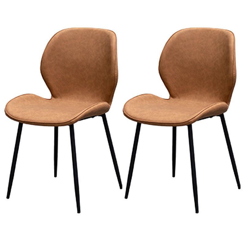 PU Leather Scandinavian Restaurant Side Chair Parsons Matte Finish Dining Chair