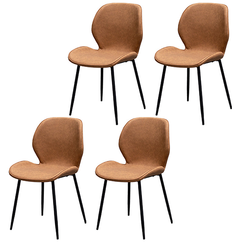 PU Leather Scandinavian Restaurant Side Chair Parsons Matte Finish Dining Chair