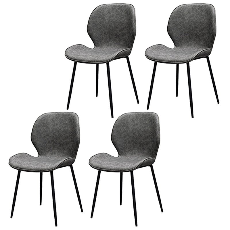 PU Leather Scandinavian Restaurant Side Chair Parsons Matte Finish Dining Chair