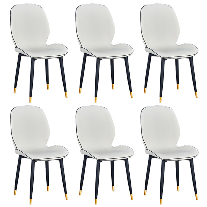 Chaise d'appoint scandinave pour la maison, chaise de salle à manger rembourrée en métal à dossier solide