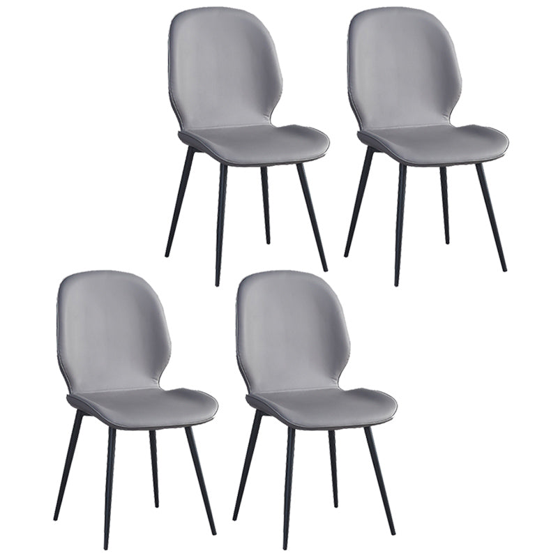 Chaise d'appoint scandinave pour la maison, chaise de salle à manger rembourrée en métal à dossier solide