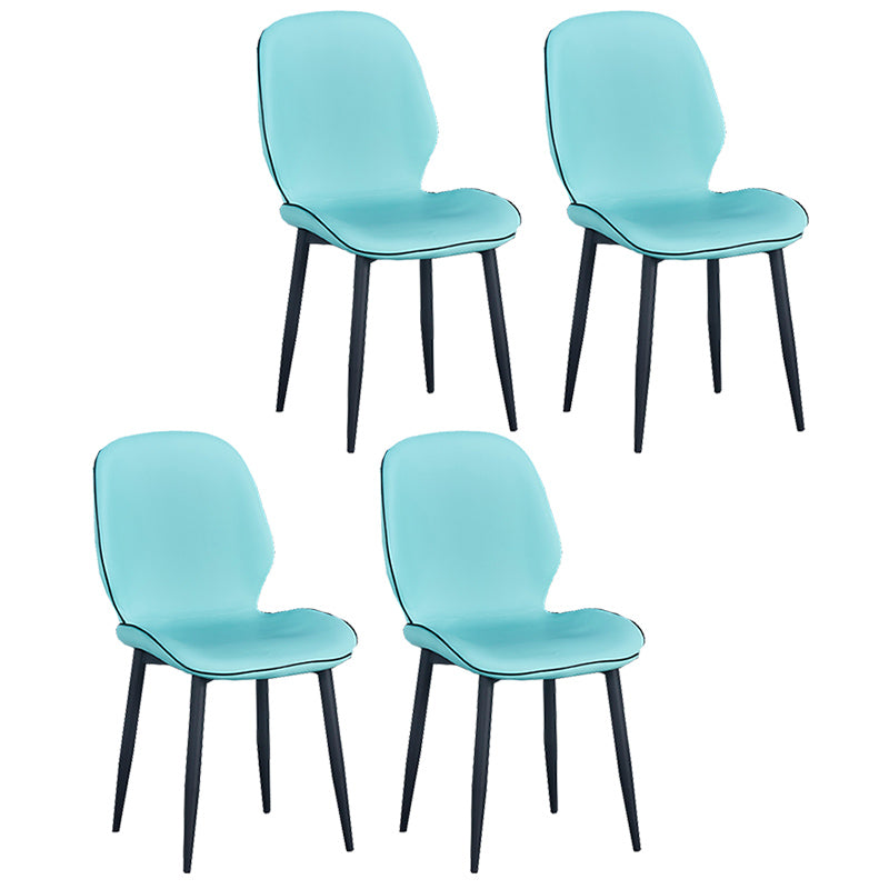 Chaise d'appoint scandinave pour la maison, chaise de salle à manger rembourrée en métal à dossier solide