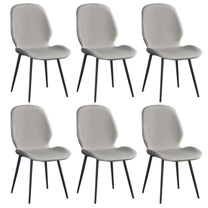 Chaise d'appoint scandinave pour la maison, chaise de salle à manger rembourrée en métal à dossier solide