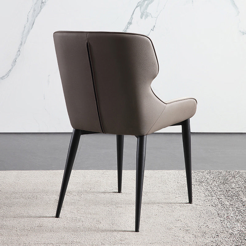Contemporary Metal Dining Room Chairs Wingback Side Armchair for Home Use
