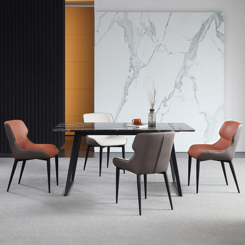 Contemporary Metal Dining Room Chairs Wingback Side Armchair for Home Use